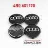 For Audi  A84Pcs 60mm 61mm 68mm 69mm 77mm Car For Audi A5 A4 A6 A6L A8 Q7 A4L A3 Q5L A1 A3 C5 A6 Q7 Emblem Wheels Hub Cap Set Rim Dust Cover