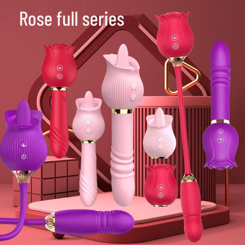 Teleskopický vibrátor First-Chen s jazykem a vibračním vajíčkem pro ženy