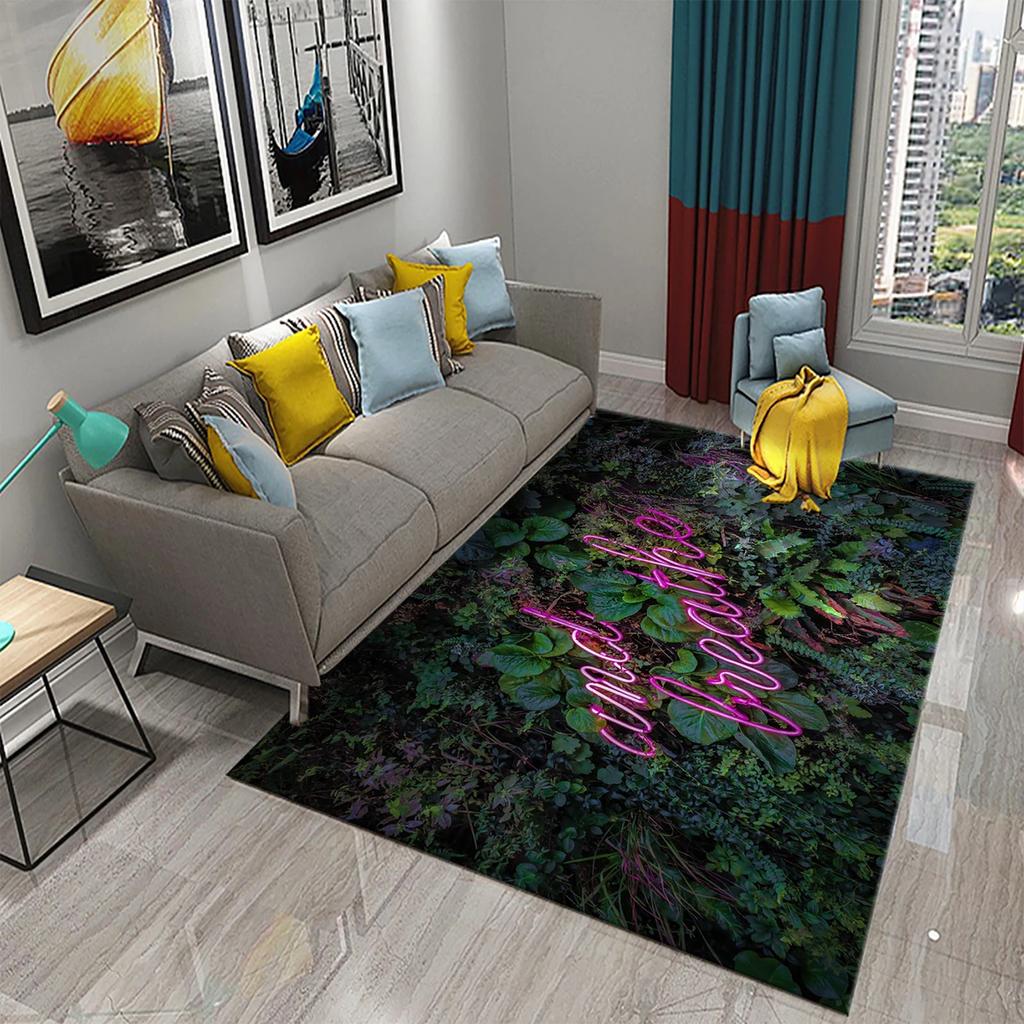 Kids Cartoon Carpet Colorful Graffiti Rug Teens Street Hip Hop Rectangle Area Rugs Bedroom Mats Flat Mat Living Room Door Mat