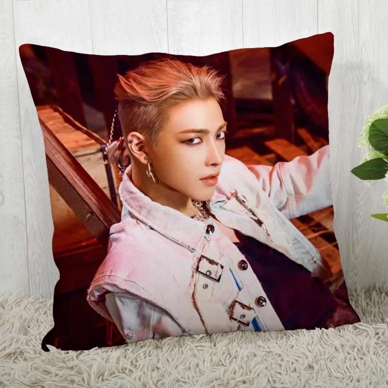 Custom Ateez KPOP Square Pillowcase Custom Zippered Pillow Cover Case 45x45cm(One Side) 04.1