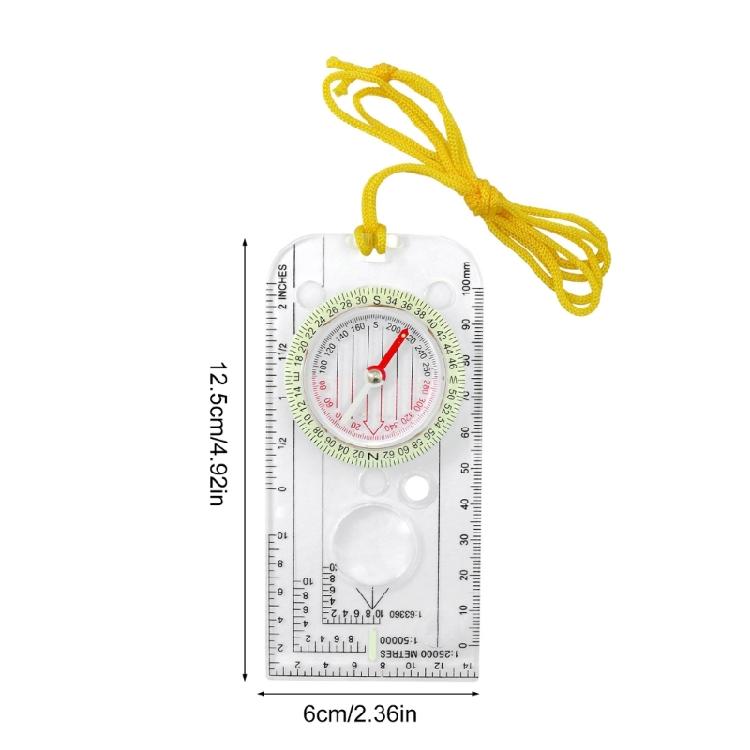 Professional Map Scale Compasses Outdoor Orienteering Compasses Acrylic Compasses Map Ruler Camping Navigation Tool