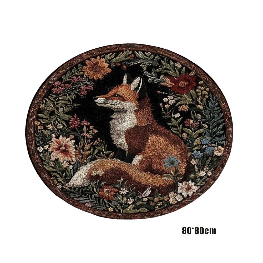 Non-Slip Mandala Area Rug Moon Star Print Cat Shaped Carpet Sofa Coffee Table Decor