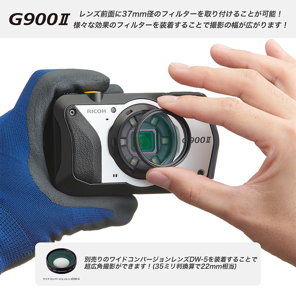 RICOH G900 waterproof up to shockproof up to 28mm professional camera with advanced camera performance for lens filter 1470 II Chemical-resistant,