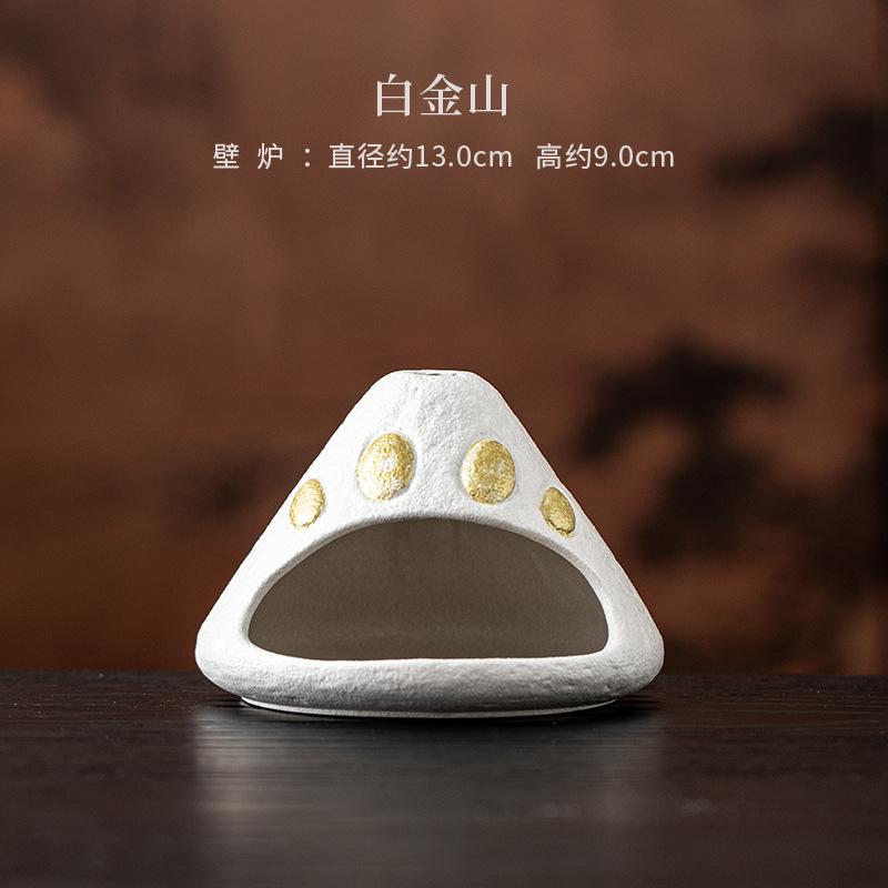 Black & White Jinshan Ceramic Incense Burner Peruvian Aromatherapy Diffuser Home Atmosphere Ornament (as the picture,Summer)