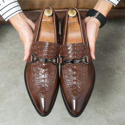Luxury Designer Fashion Crocodile Pattern Driving Shoes For Men Casual Loafers Business Formal Dress Footwear Zapatos Hombre