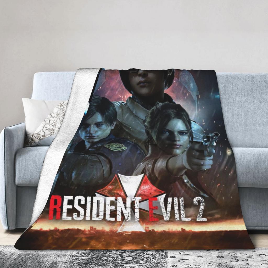 Leon S. Kennedy Video Game Residents Evils 4 Warm Soft Blankets  Kids Plush Throw Blanket Funny Flannel Bedspread Sofa Bed Cover
