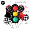 Racing Theme Party Decor Black and White Plaid Wheel Foil Balloon Sport Car Traffic Light Balloon Birthday Racing Party Supplies