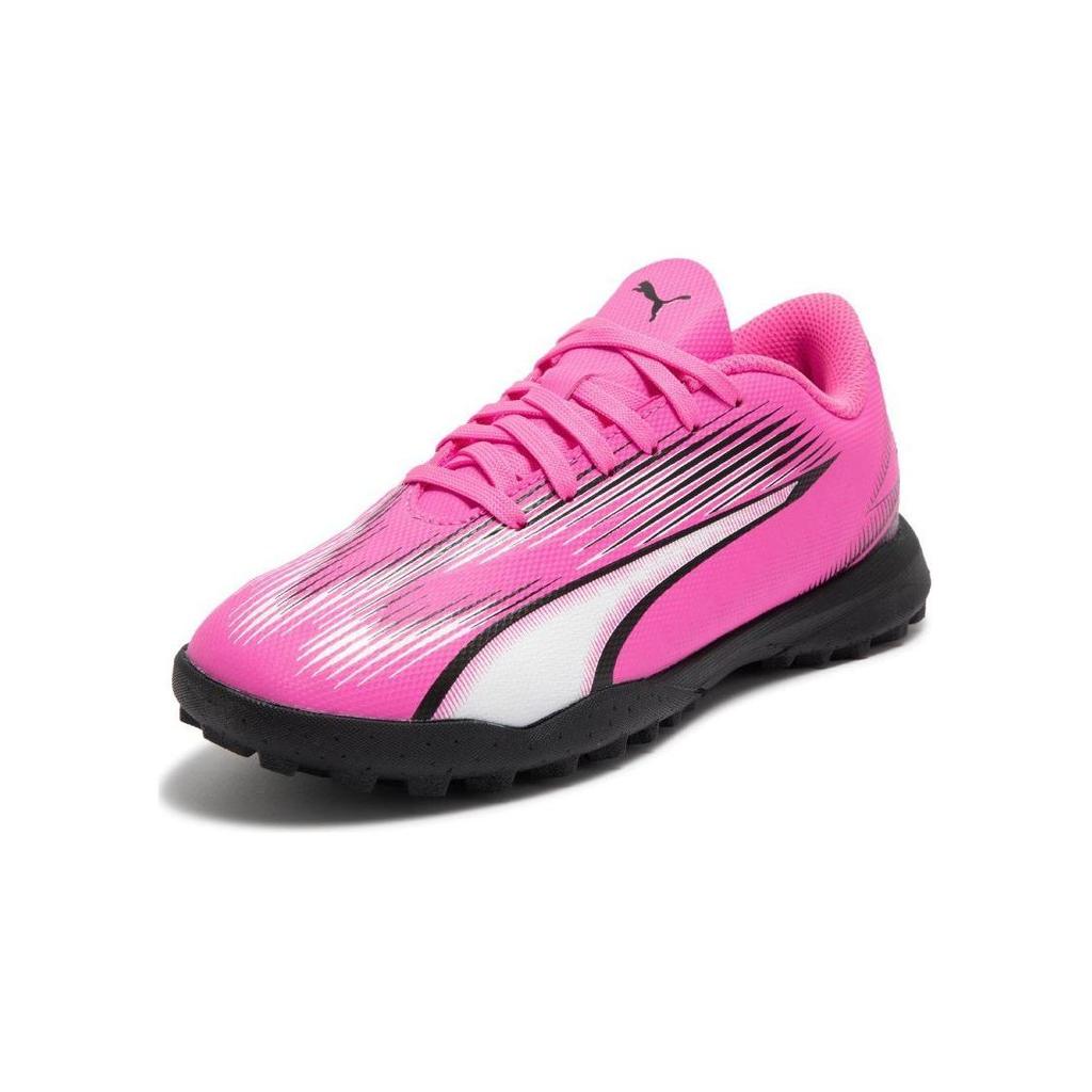 Puma Ultra Play Comfortable Versatile Low-Top Kids Soccer Shoes Kids Soccer Shoes Pink Black White 107779-01