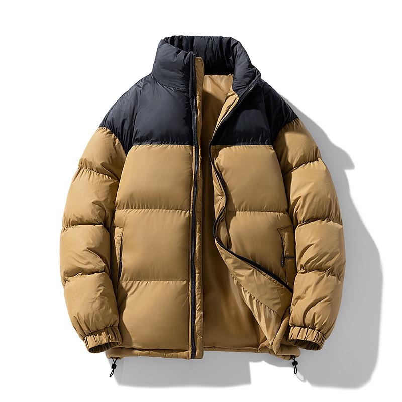 Men's Korean Style Winter Cotton Jacket - Thick, Warm, Stand Collar, Casual Fashion, Versatile for Couples.