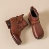 2025 Women's Vintage British High-Top Leather Boots - Autumn/Winter Slip-On, Versatile, Comfortable