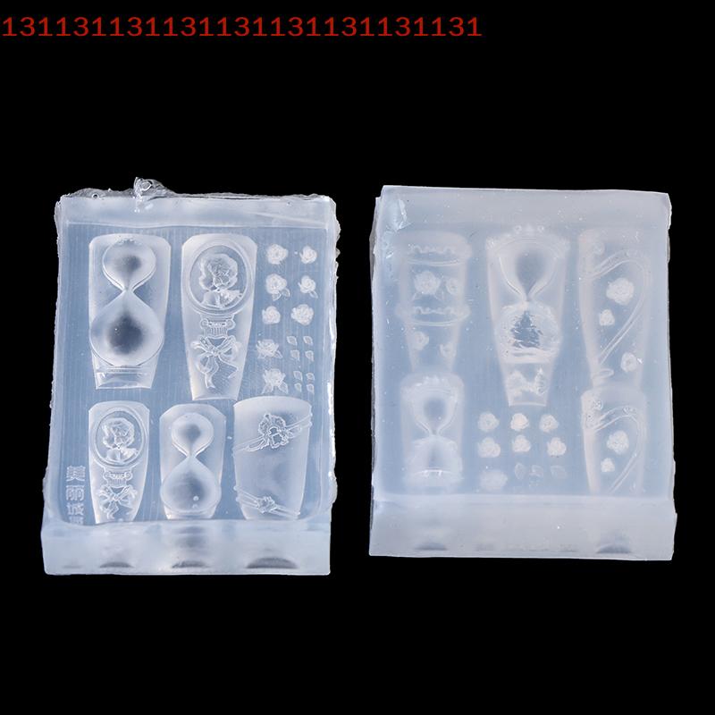 Silicone Nail Mold Rose Hourglass Shape Nail Seal DIY Design Stereoscopic Stamping Plate for Nail Art Decorations Salon Use