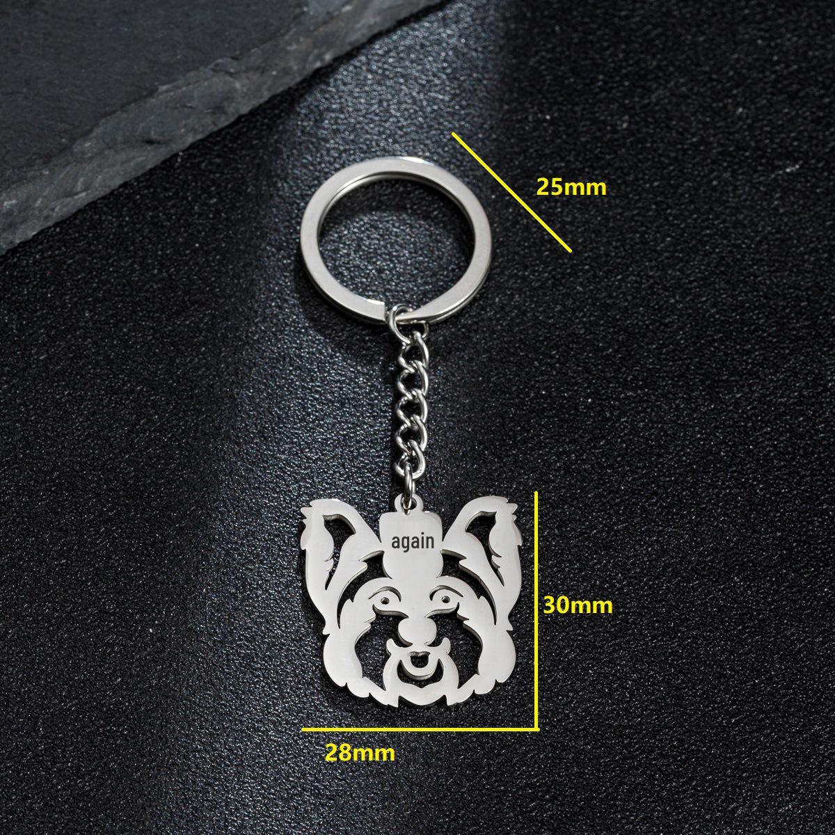 Stainless Steel Cartoon Animal Keychain Pendant стальной