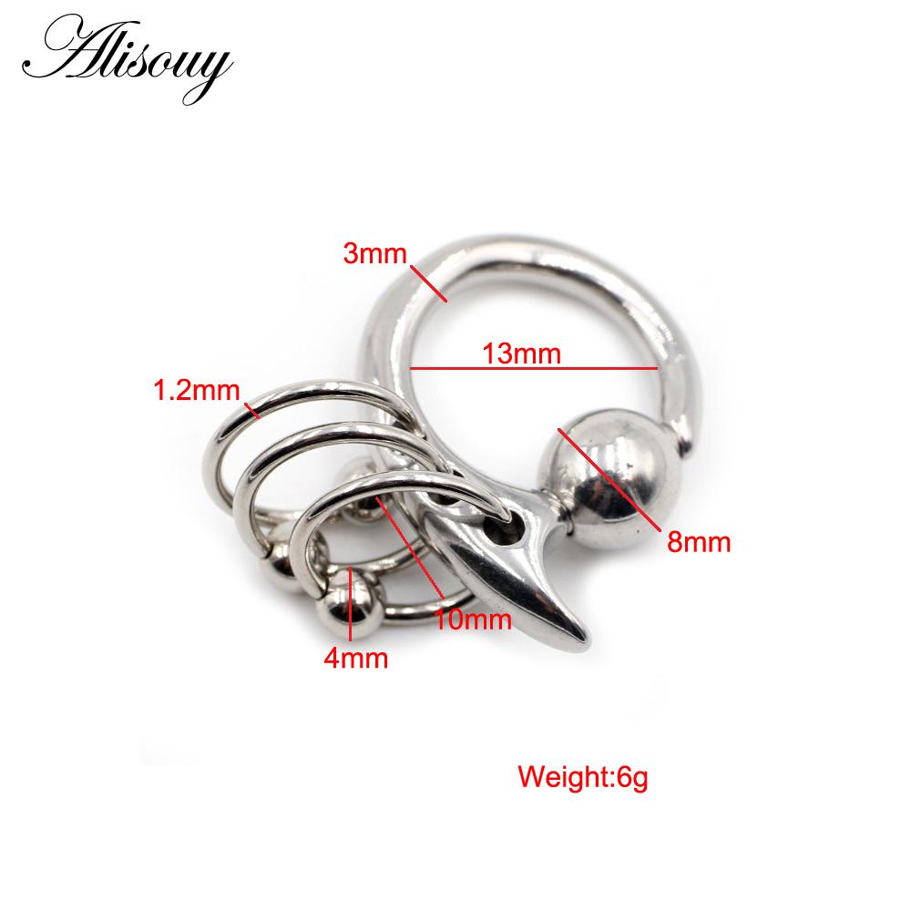 

Alisouy 1 шт., пружинный зажим из нержавеющей стали, кольцо с шариками и бусинами, утяжелители для ушей, большой калибр, растянутые серьги-лепестки, расширитель для ушей, украшения для тела 3mm
