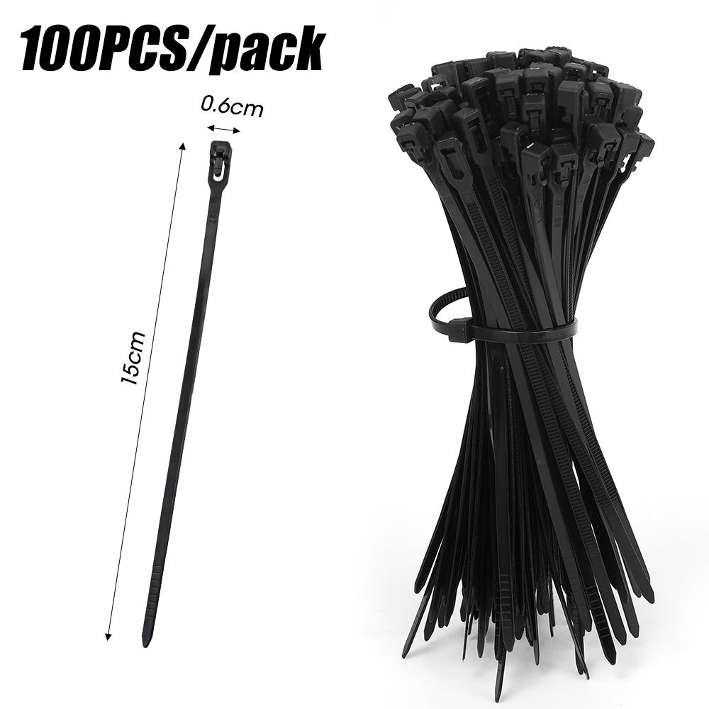 

Plastic Reusable Cable Zip Ties Releasable Wire Binding Wrap Straps Recycle Detachable Bundle Nylon Cable Wire Ties Wholesale 100pcs чорний