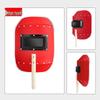 Red Handheld Steel Welding Face Shield - Lightweight Anti-Scald Protection Mask for Arc Welding