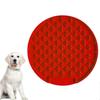 Dog Slow Eat Mat Silicone Feeding Cushion for Pets 3Pcs Red Round Style