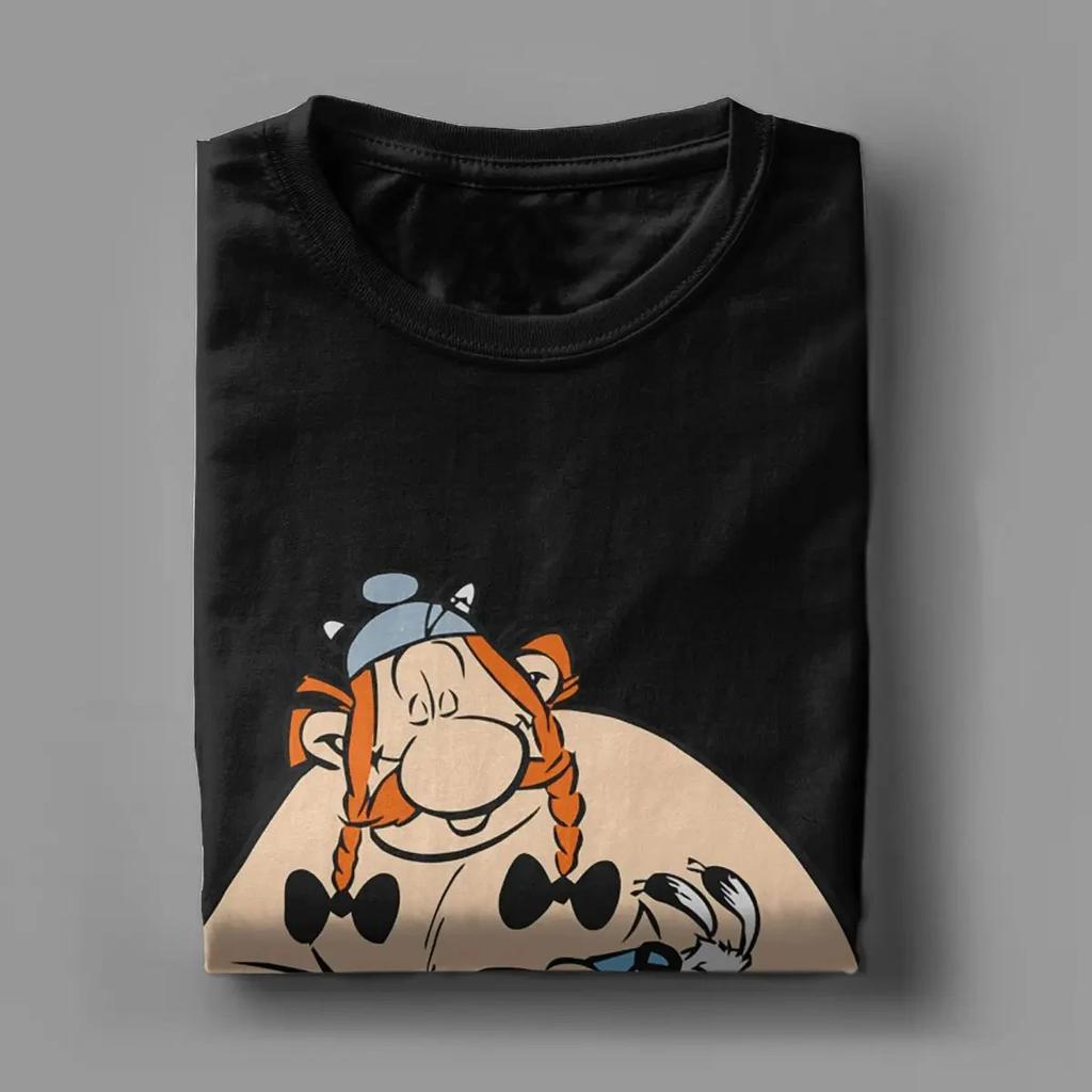 2025 Vintage Obelix and Dogmatix Asterix T-Shirt for Men Women Cotton T Shirt Anime Cartoon Short Sleeve Tees Gift Idea Clothing