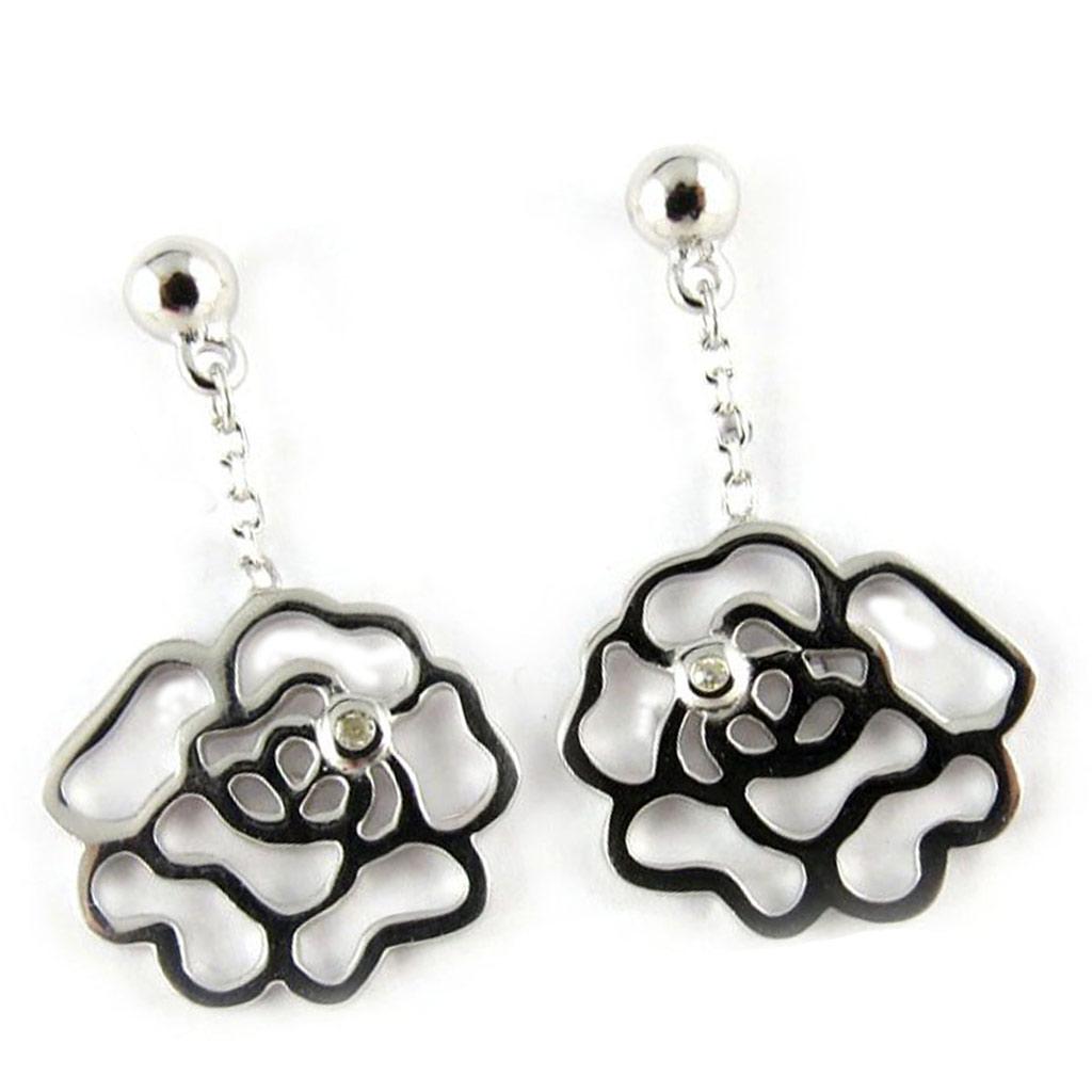 Altesse [K9438] - Silver Earrings 'Rosa Romantica'