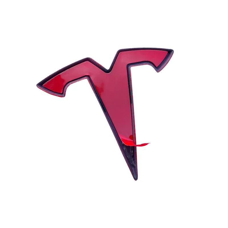 ZFX1 3pcs Car Front Rear Emblem Sticker Black for Tesla Model 3 Model Y Tail Box Auto Steering Wheel Decoration Modified Accessories