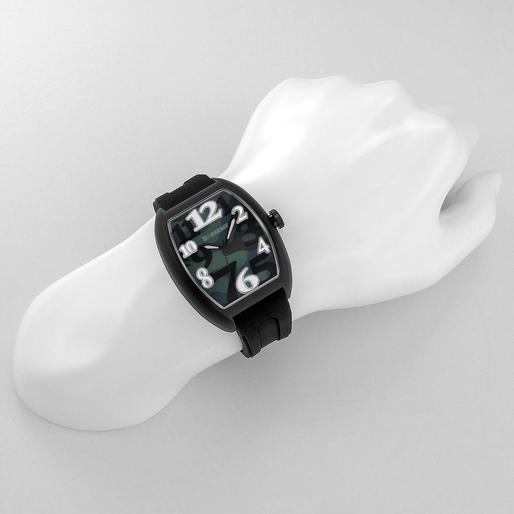 Uhr H020 Schwarzes Zifferblatt Kunststoff Quarz 3 ATM Wasserdicht 48MM Uhr [Sonne] H020BK-CM Herren