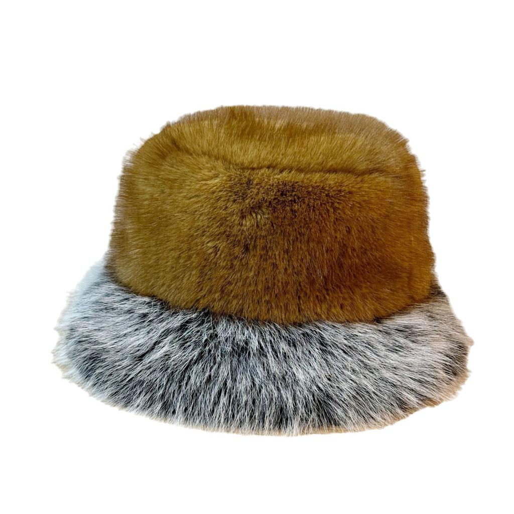 Plush Hat for Women In Autumn and Winter Cold Protection Ear Protection Face Showing Small Basin Hat Furry Fisherman Hat