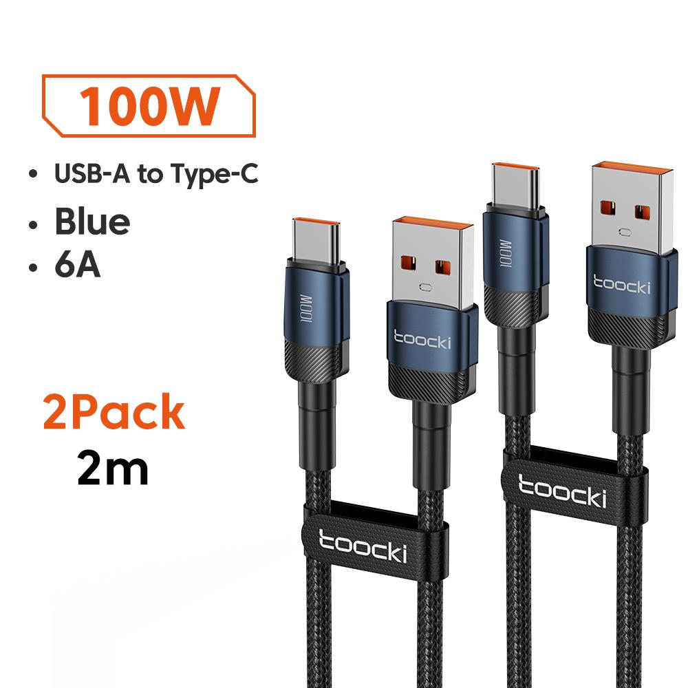 Toocki 6A USB To Type C Cable for Huawei Xiaomi PD 100W Fast Charging Charger USB C Data Cord Quick Charge for Samsung Oneplus 5