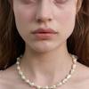 LOVE ME MONSTER Baroque Pearl Sheer Ribbon Necklace (L241MNK010)