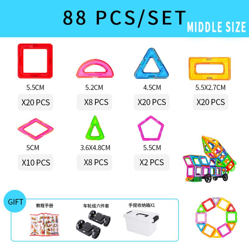 DIY Montessori Magnetische Fliesen Magnetspielzeug für Jungen Mädchen Magnetische Blöcke Bauset für Kleinkinder Lernspielzeug Kindergeschenke