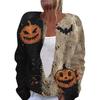 Women's Fashion Printed Long Sleeve Knitted Cardigan Button Down Jacket