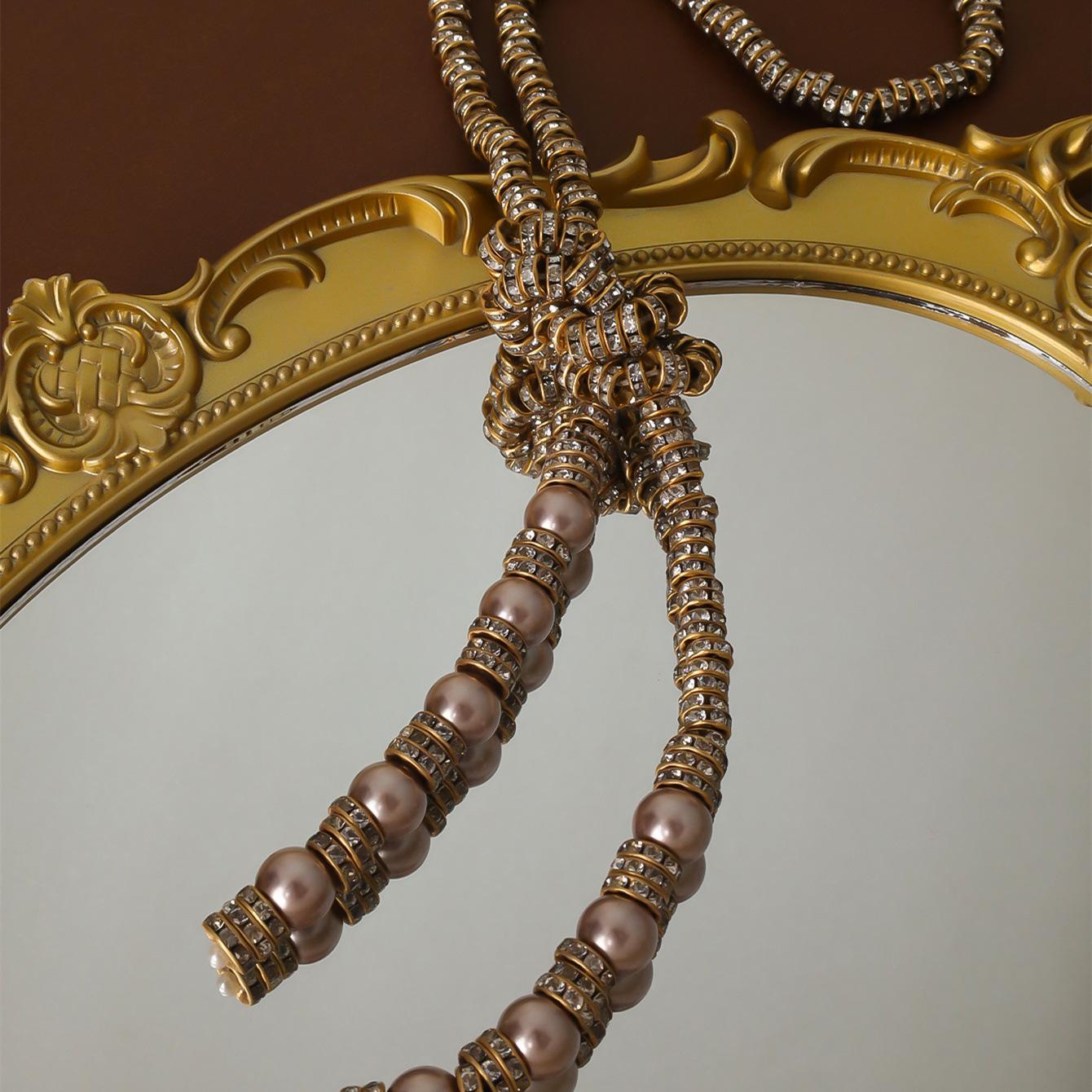 

Middle Aged Long Luxury Necklace With Versatile Temperament Overlapping Bracelet Quality Vintage Set