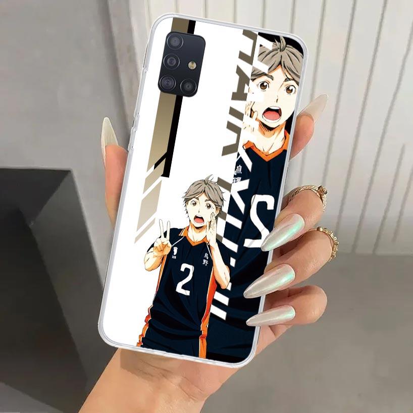 Anime Haikyuu Oya Schule Volleyball Handyhülle für Samsung Galaxy A52 A32 A22 A12 A02S A50S A30S A10S Note 20 Ultra 10 Plus S10