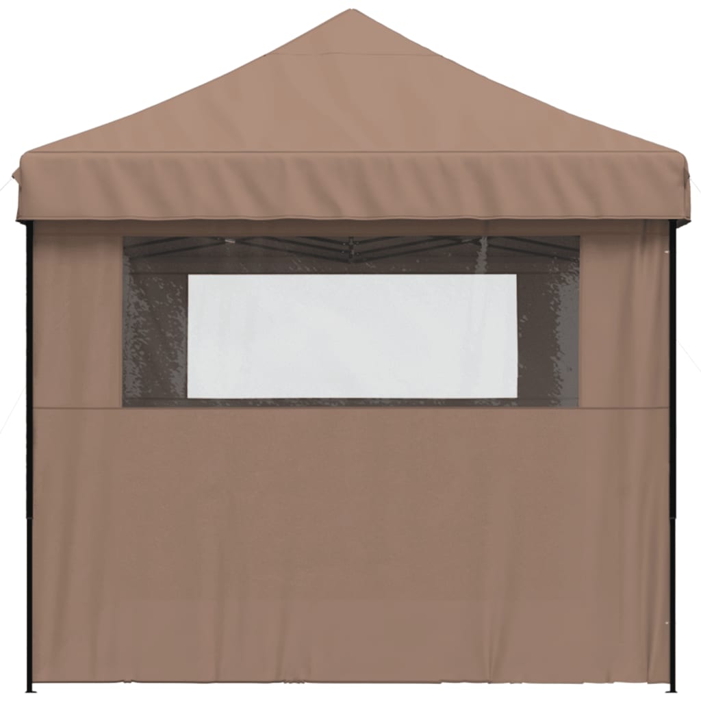 Vidaxl Pop-Up Party Tent with 3 Walls, Brown