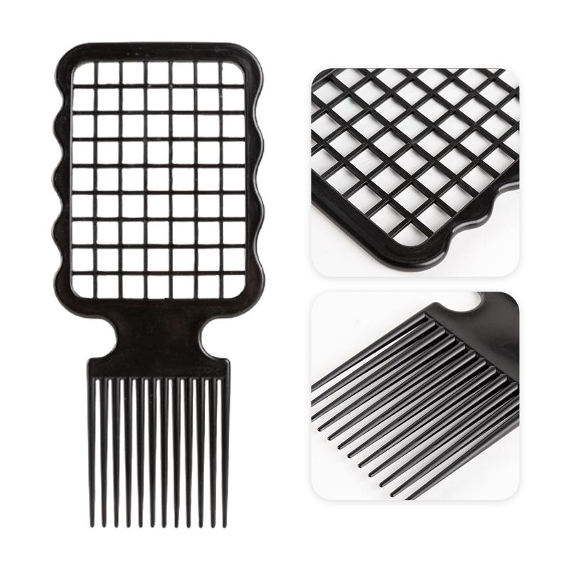 1 Stück Professionelle Afro-Gabelkamm Breite Zähne Friseur-Bürste Antistatisch Hitzebeständig Haarpflege-Werkzeuge Lockenhaar-Bürste