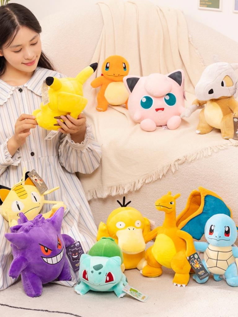 Plush Toys Pikachu Charizard Eeveelution Stuffed Doll Emolga Yamper Espeon Gengar Squirtle Soft Plush Kids Birthday Gift