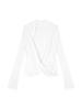 Women's White Lace Patchwork Two-Piece Cowl Neck Long Sleeve T-Shirt