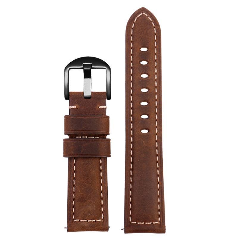 Genuine Leather Watch Band for Panerai/Tissot/Mido/Omega/IWC | 20mm 22mm 24mm 26mm | Retro Crazy Horse Cowhide Strap for Men