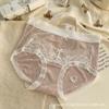 Plus Size Women's Lace Edge Girly Comfort Bag Hip High Elastic Skin Touch Midwaist Antibacterial Crotch Triangle Briefs