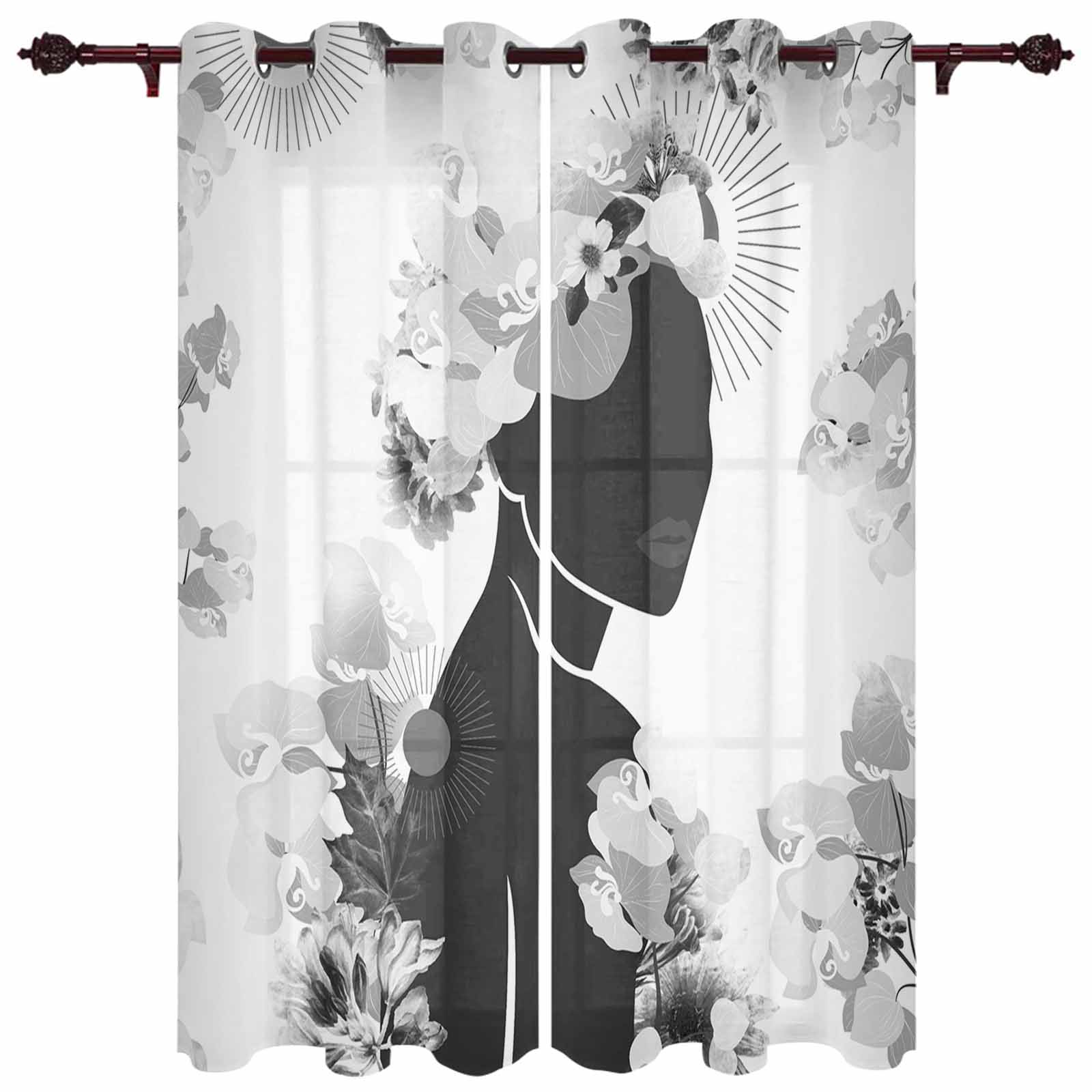 Женщина Волосы Всплеск Чернила Искусство Окна Шторы Гостиная Спальня Оконные Обстановки — фото 10