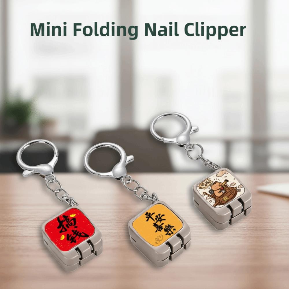 Creative Mini Folding Nail Clipper Stainless Steel Sharp and Durable Nail Clipper Key Ring Ergonomic Portable