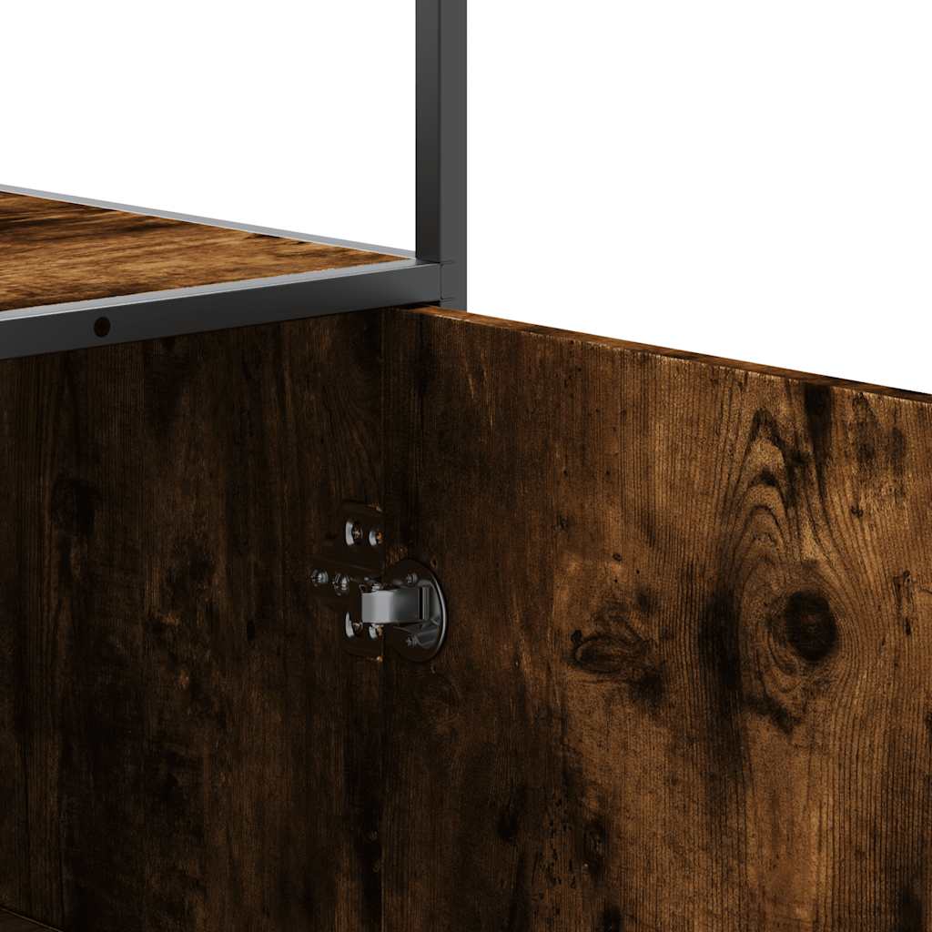 Highboard Smoked Oak 35.5 x 35 x 139 cm Engineered Wood & Metal