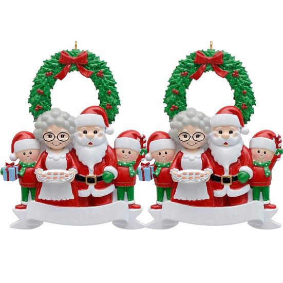 Christmas Pendant Santa Claus Family Hanging Pendant Classic Colors Family Theme Festive Atmosphere Decor