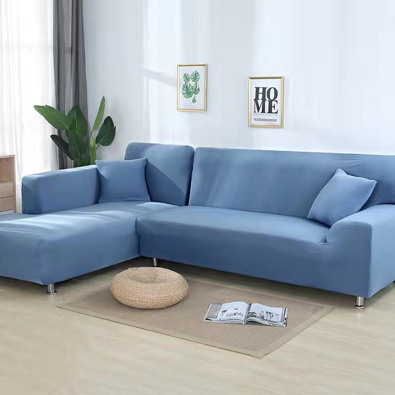 Solid Color 1/2/3/4 Seat Sofa Cover Stretch Milk Silk Fabric Couch Covers for Living Room Sectional Corner Settee Slipcovers 1PC