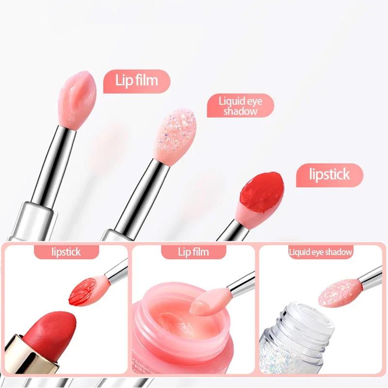 1PC With Cover Makeup Tool Silicone Multifunctional Lip Brush for Lipstick