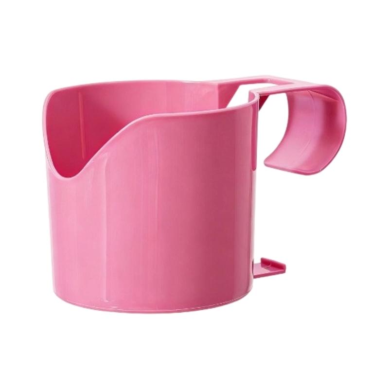 Poolside Drink Holder for Round Pool Frame, Plastic Hook-On Cup Rack for In-Ground Pool Lounging and Drink Access