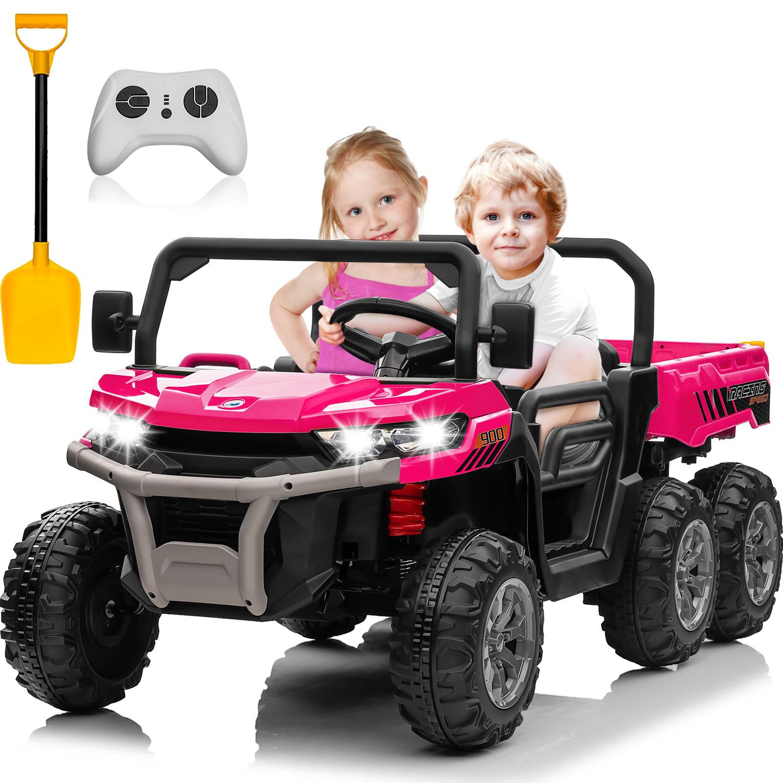

24V Children S Dual-Seat Vehicle - 4×75W Powerful Motor, Remote Control/Manual Dual Mode, Wireless Music + Electric Dum кавун червоний колір