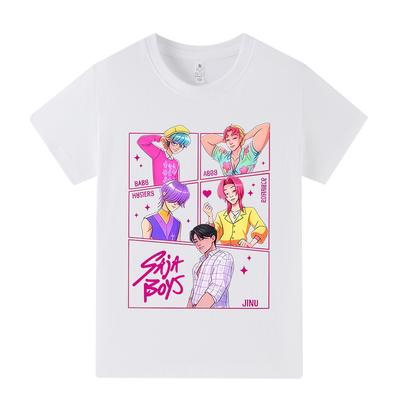A1217 Kids Boys Girls Sajaboys Kpop Rumi Zoey Mira Print Short Sleeves T-shirt