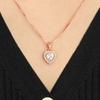 A peach heart pendant necklace, original design Korean version one-carat diamond-set simple and popular love necklace