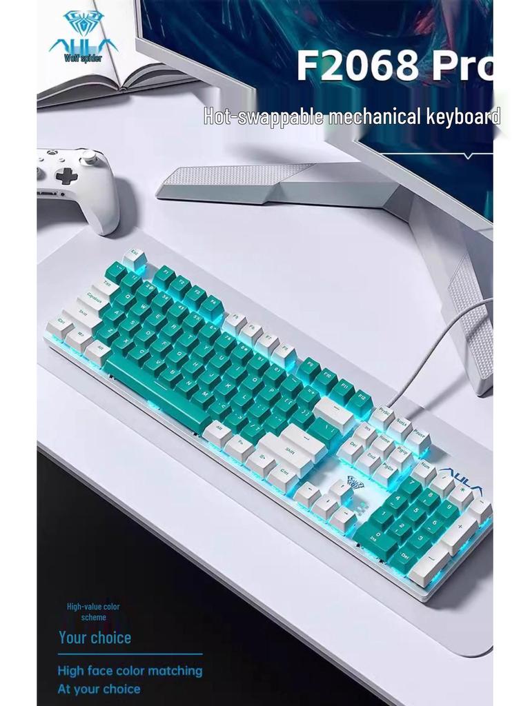 Tarantula F2068pro Hot-Swappable Mechanical Keyboard and Mouse Set for Esports and Office Use