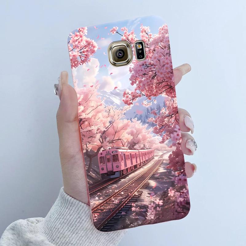 For Samsung Galaxy S6 G920F S6 edge G925F Phone Case Popular Butterfly Flower Girl Design Soft Silicone TPU Back Housing Covers