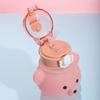 Cute Bear Kettle Straw Water Cup Summer Plastic Straw Drinking Cup Kids Water Bottle Large Capacity Water Bottle